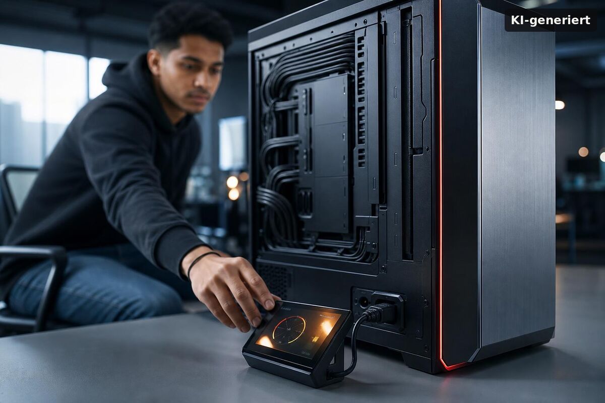 Illustration KI-generiert: meinGAMING Strom: Powering Your Gaming Setup